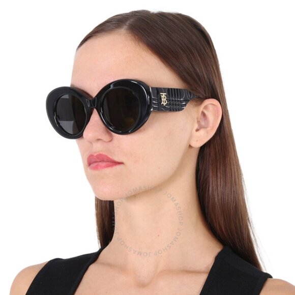 Margot Dark Grey Oval Ladies Sunglasses - Picture 2 of 2